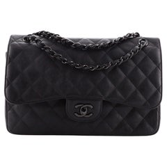 Chanel So Black Lambskin Jumbo Classic Double Flap Bag