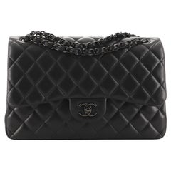 Chanel Vintage Black Quilted Lambskin Small Classic Double Flap