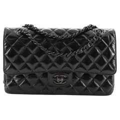 CHANEL Crumpled Calfskin Quilted Mini Rectangular Flap So Black