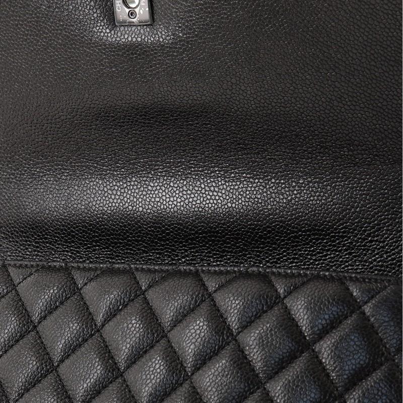 Chanel So Black Coco Top Handle Bag Quilted Caviar Medium In Good Condition In NY, NY