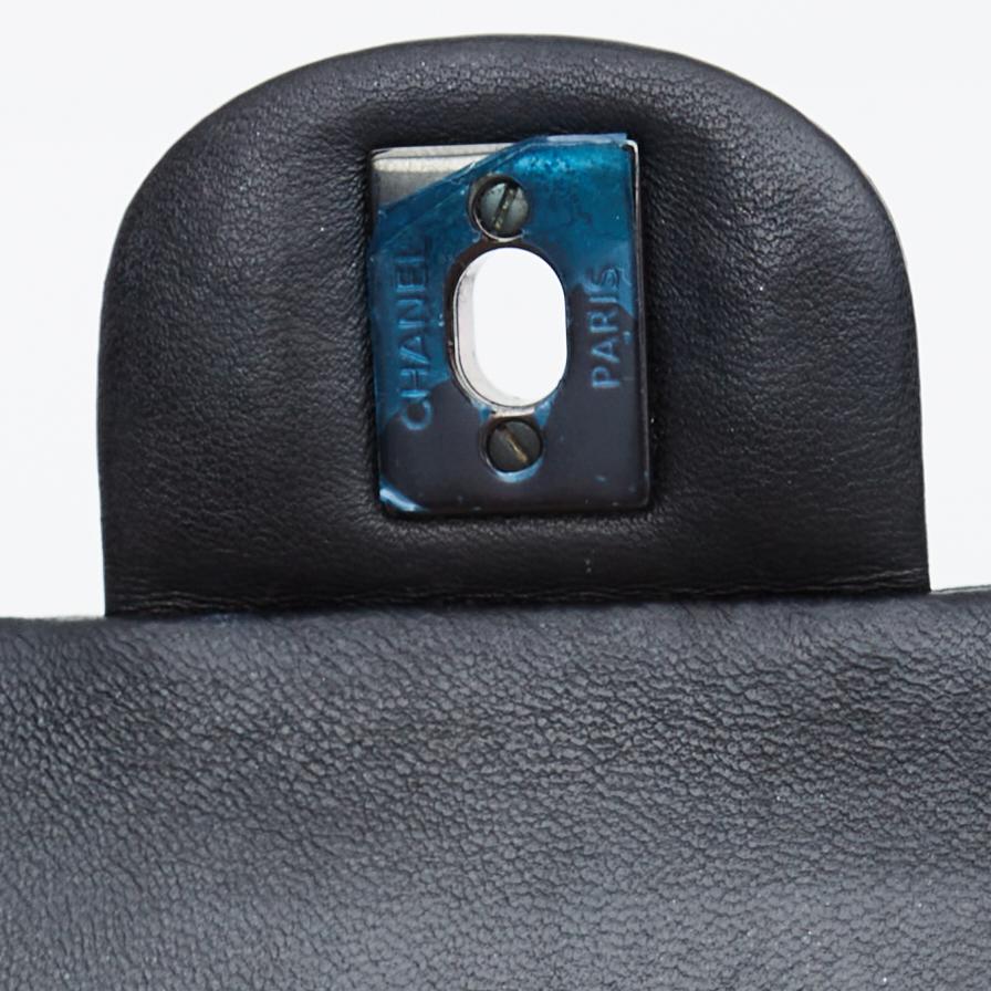 Chanel So Black Double Flap Bag Medium Black Lambskin Black Hardware (2015) 4