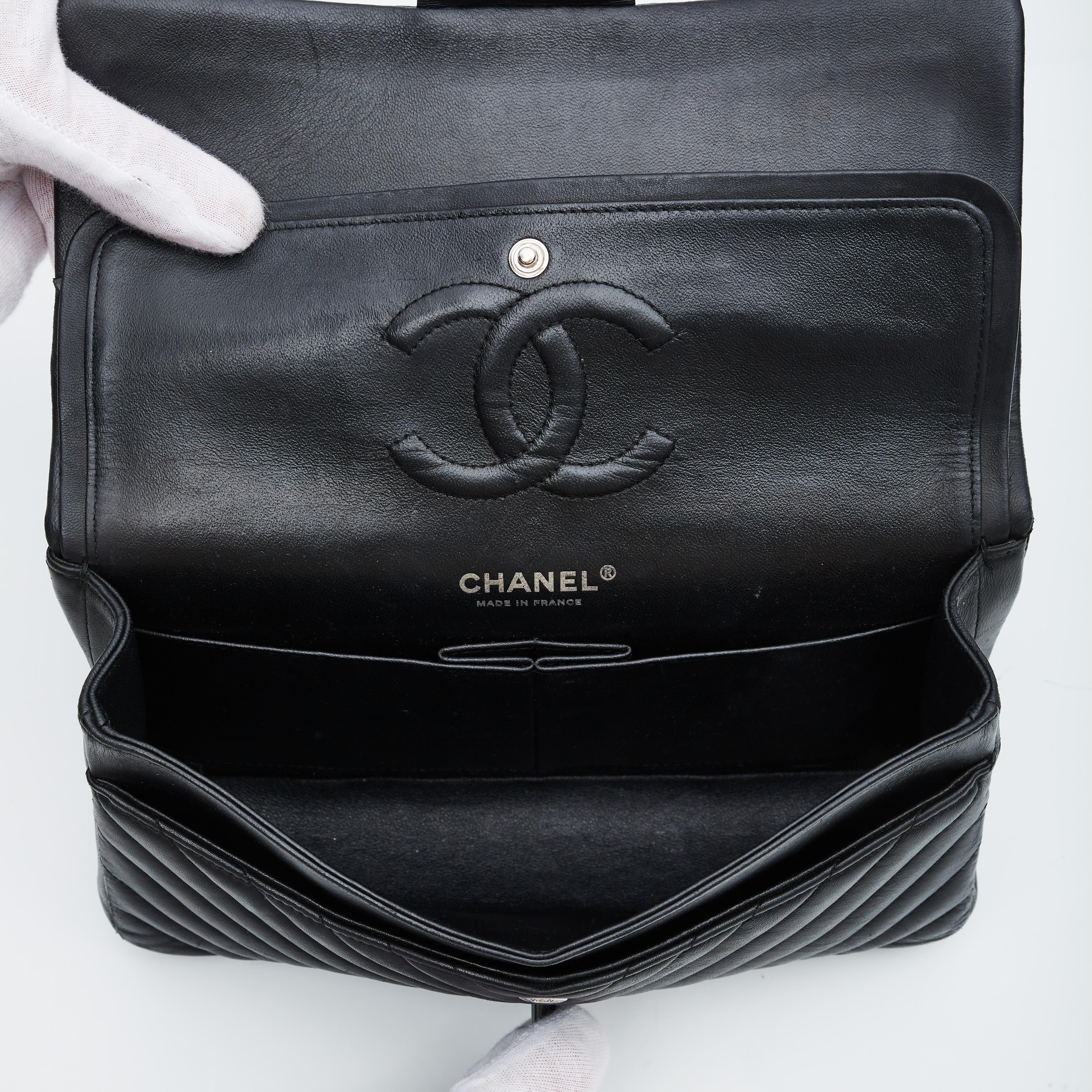 Women's or Men's Chanel So Black Double Flap Bag Medium Black Lambskin Black Hardware (2015)