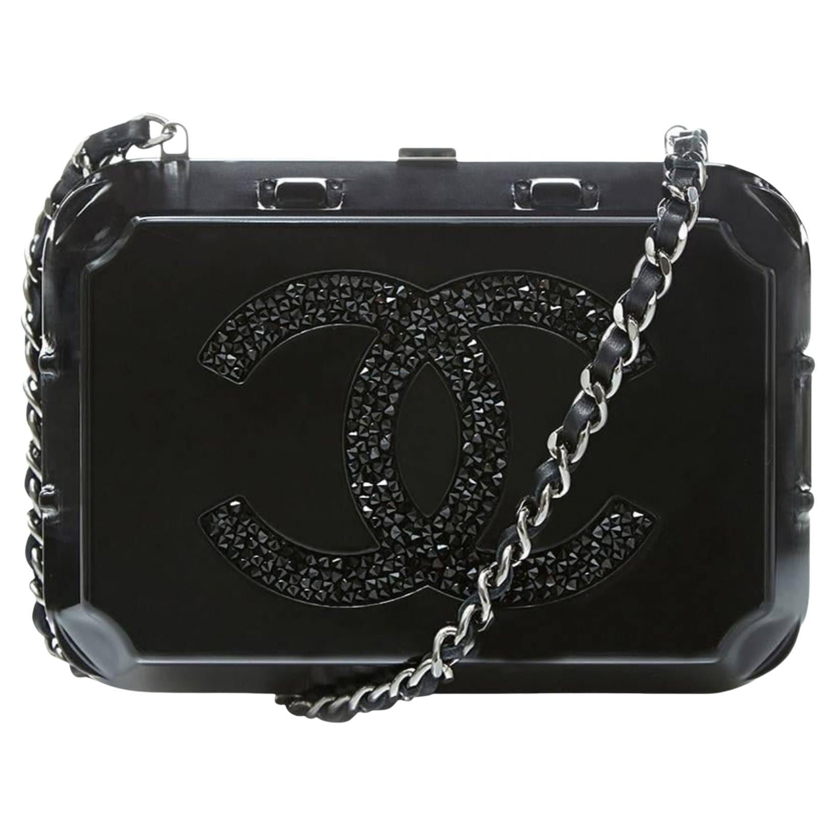 Chanel 2014 So Black Egg Carton Supermarket Minaudière Crossbody Jewelry Box For Sale 2