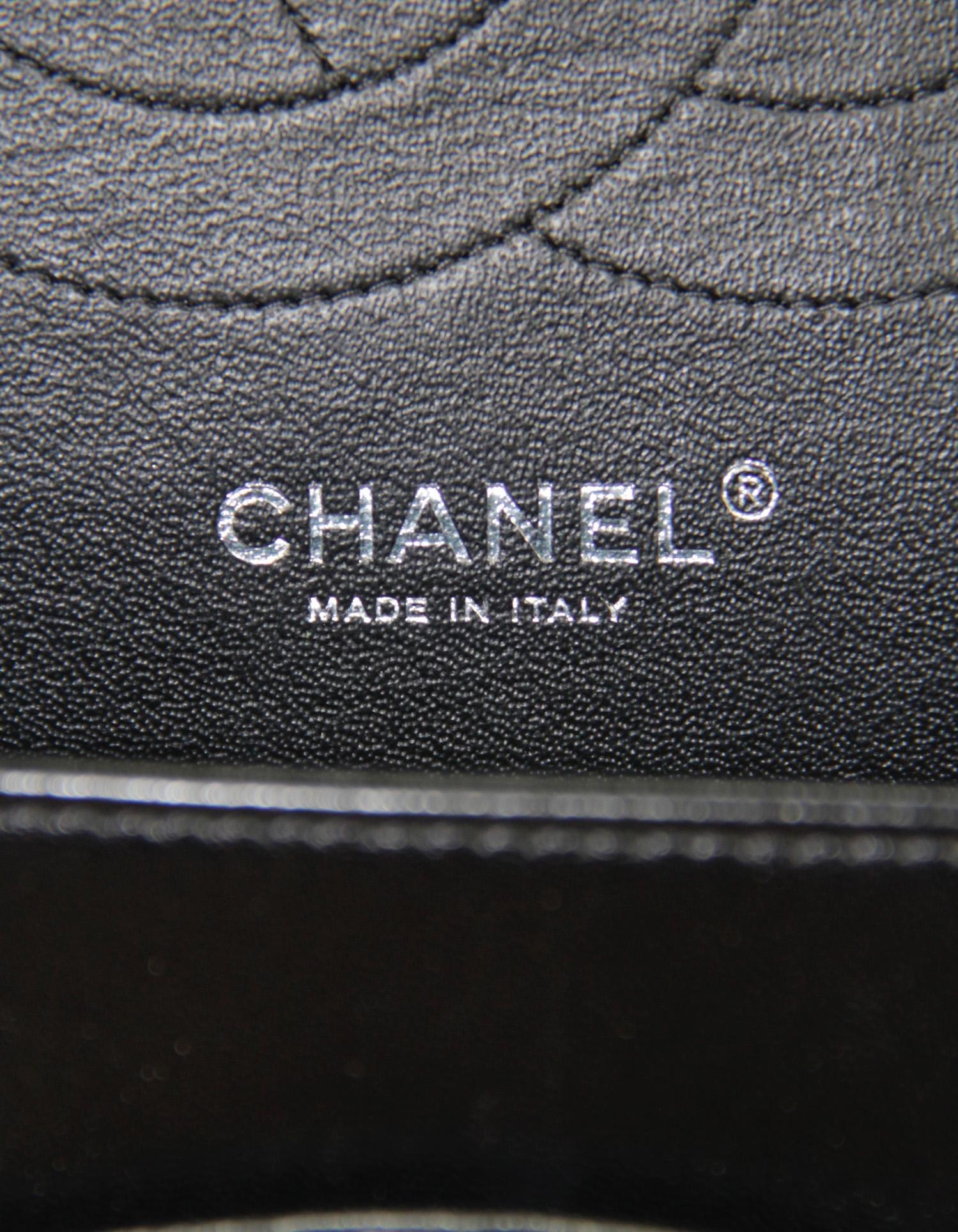 Chanel SO Black Lambskin Chevron Quilted Double Flap Jumbo Flap For Sale 11