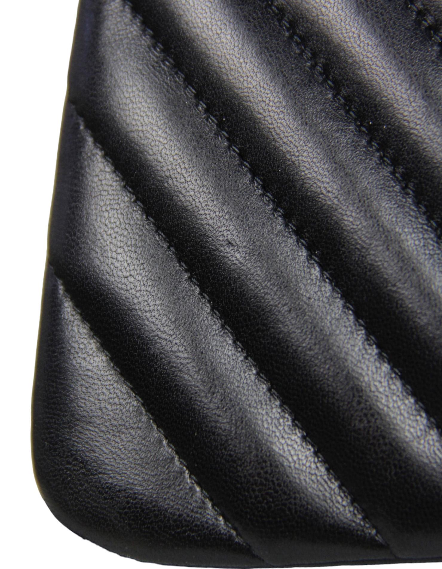 Chanel SO Black Lambskin Chevron Quilted Double Flap Jumbo Flap For Sale 5