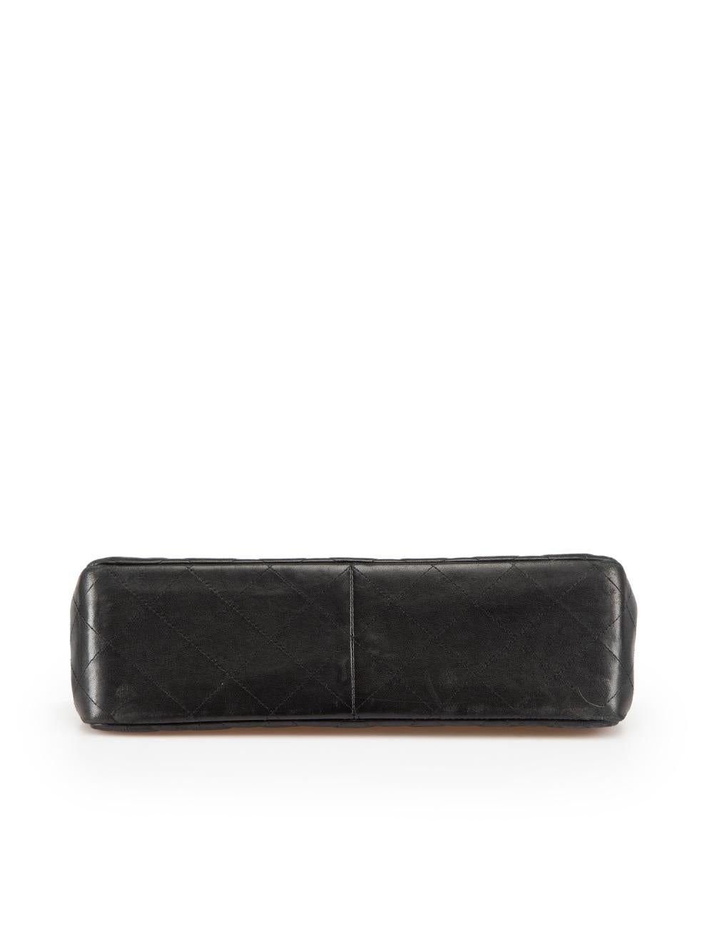 Women's Chanel So Black Lambskin Jumbo Double Flap Bag