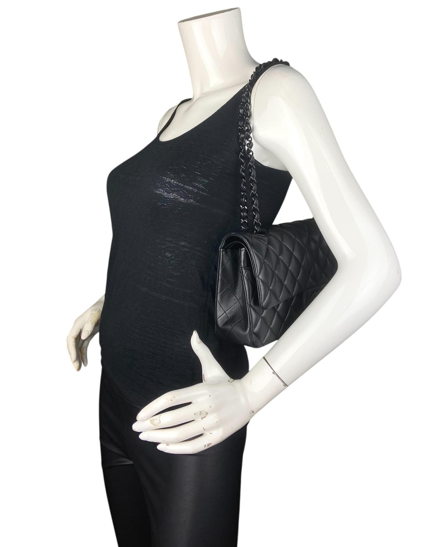 Chanel So Black Lambskin Leather 10
