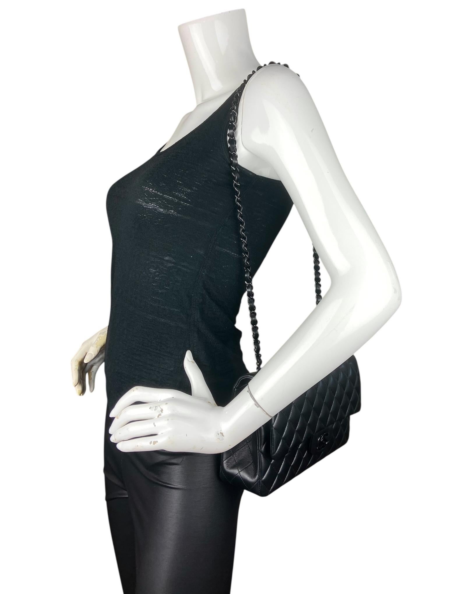 Chanel So Black Lambskin Leather 10
