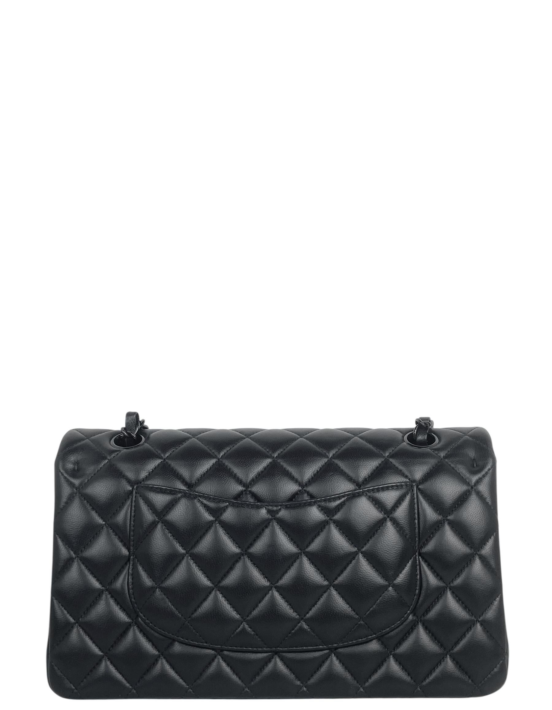 Women's Chanel So Black Lambskin Leather 10