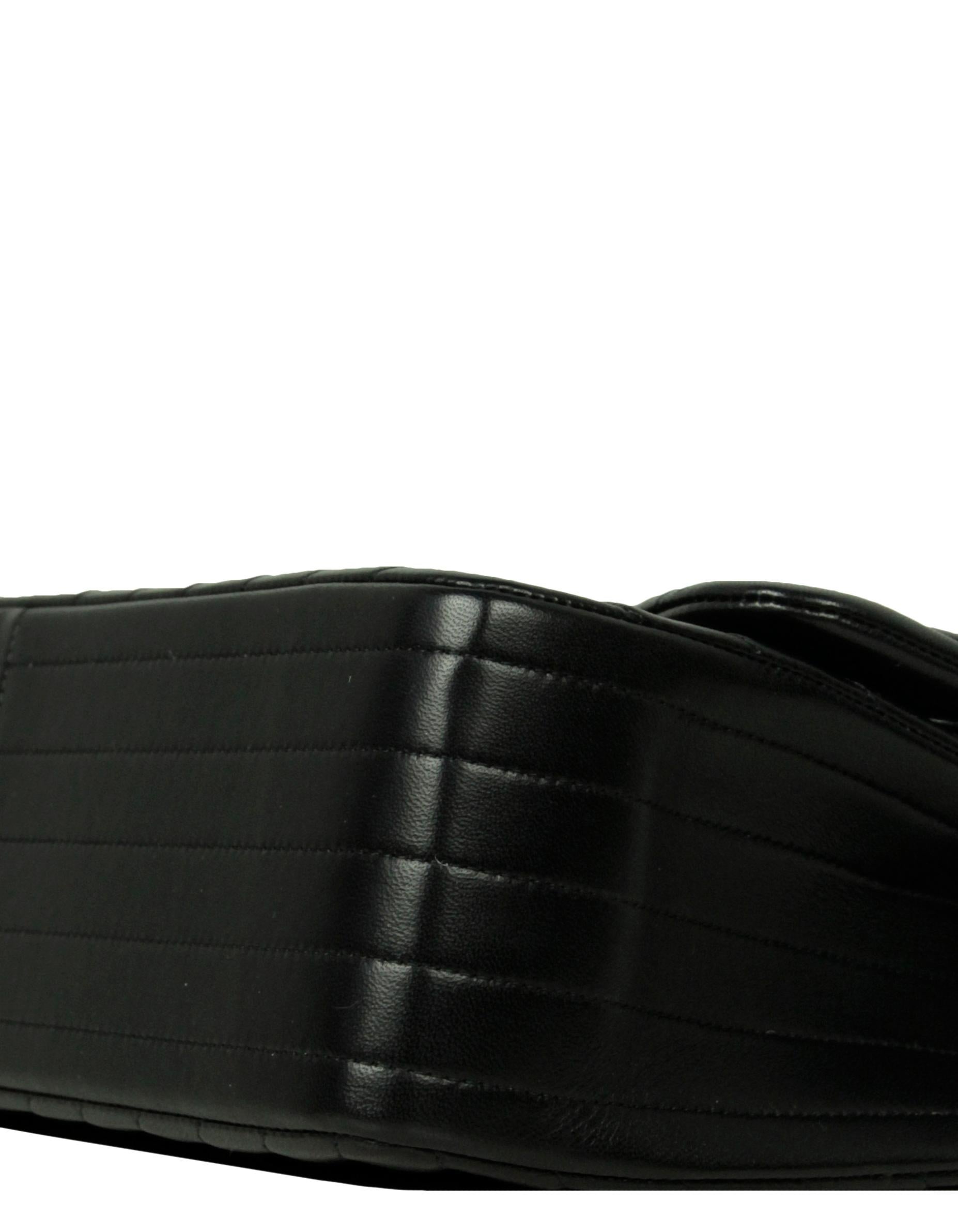 Chanel SO Black Lambskin Leather Chevron Quilted Double Flap Jumbo Flap Bag 2