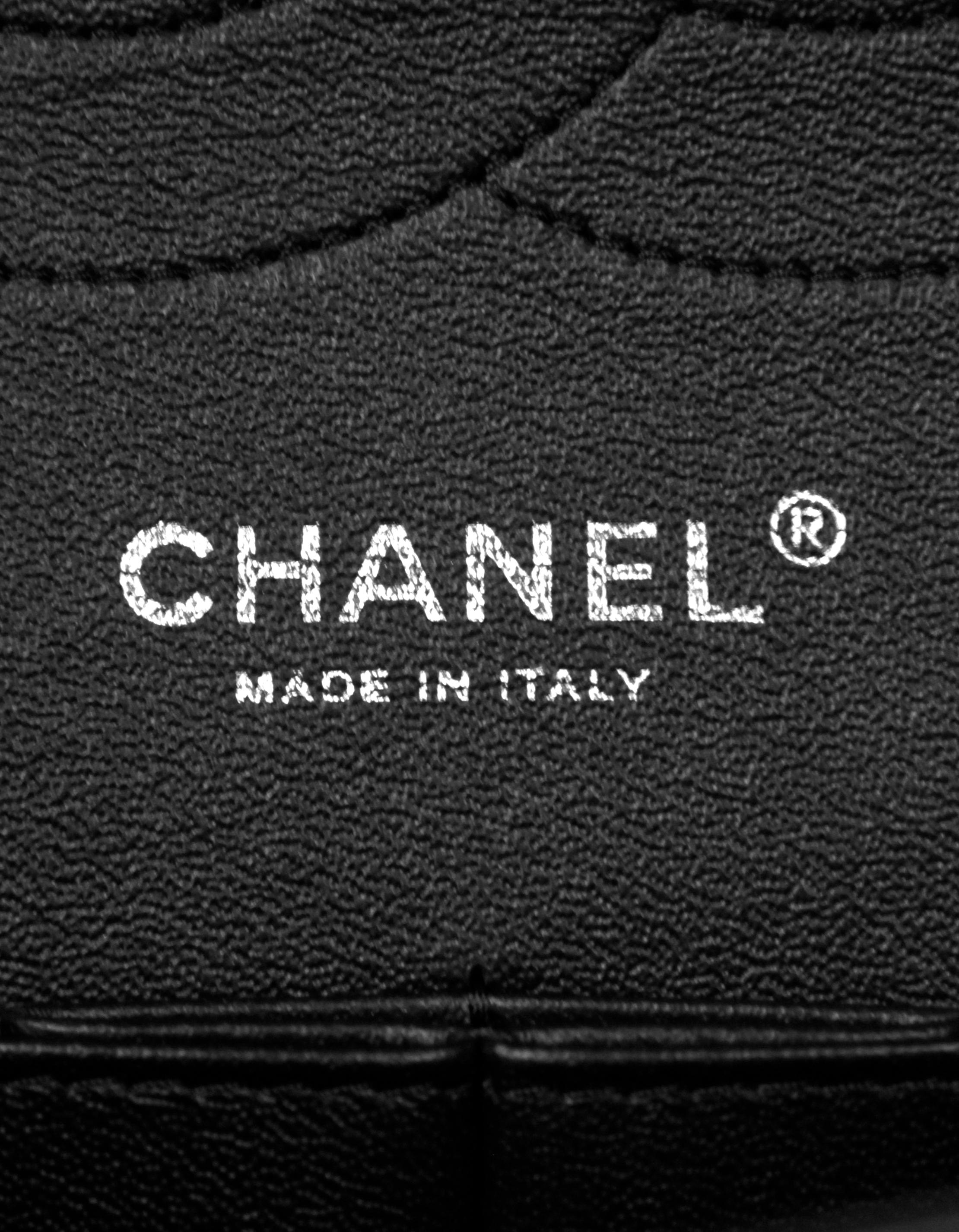 Chanel SO Black Lambskin Leather Chevron Quilted Double Flap Jumbo Flap Bag 5