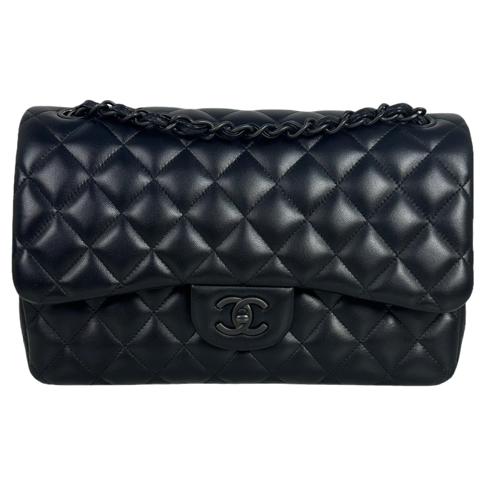 Chanel So Black Classic Flap - 19 For Sale on 1stDibs