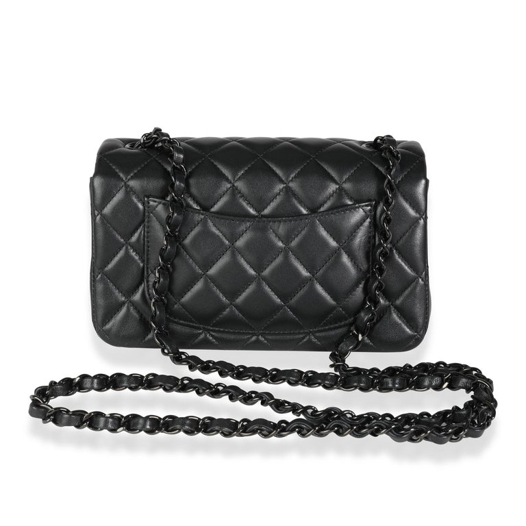 Chanel So Black Lambskin Mini Rectangular Classic Single Flap Bag For Sale  at 1stDibs  so black chanel, chanel so black mini, chanel classic single  flap bag quilted lambskin mini
