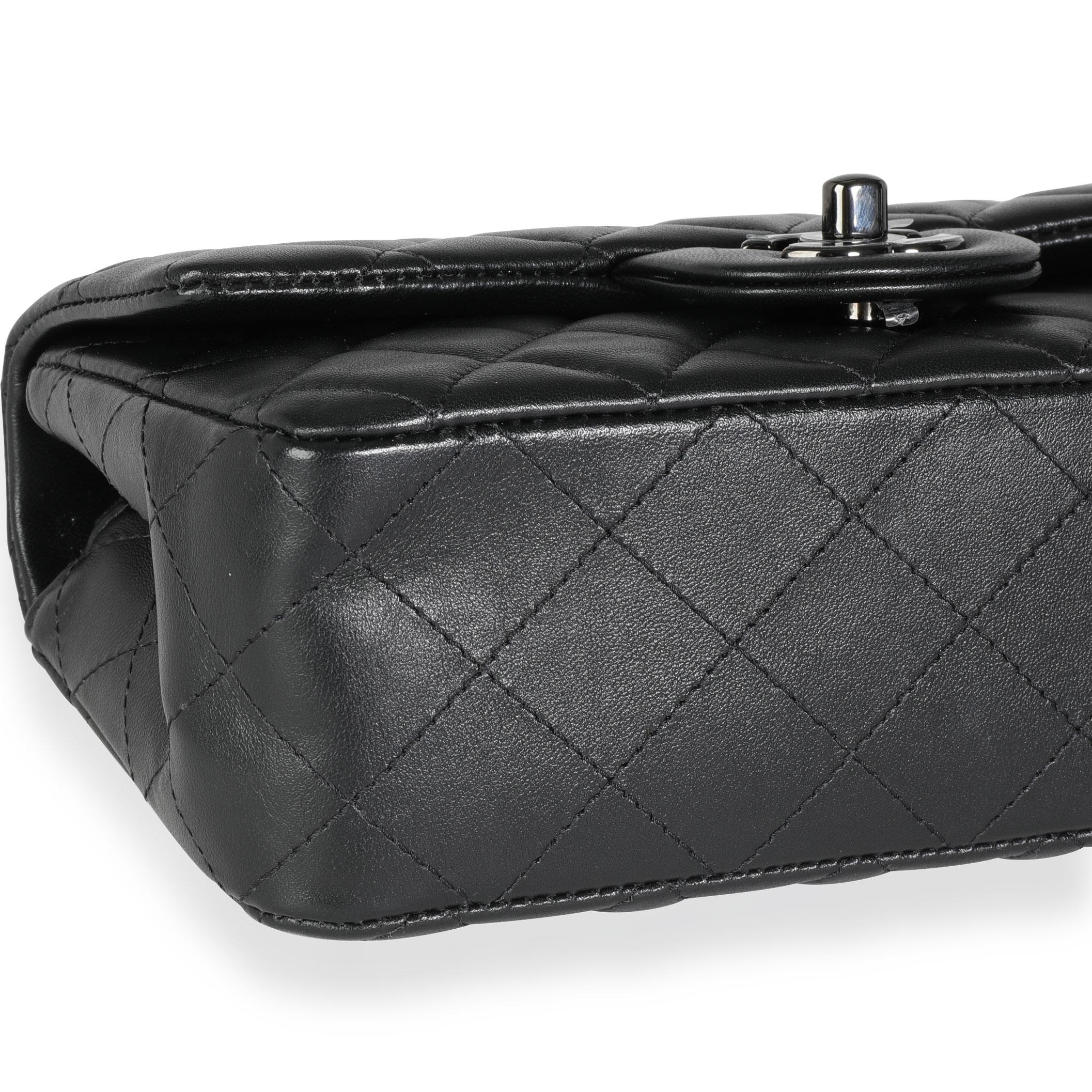 Chanel So Black Lambskin Mini Rectangular Classic Single Flap Bag For ...