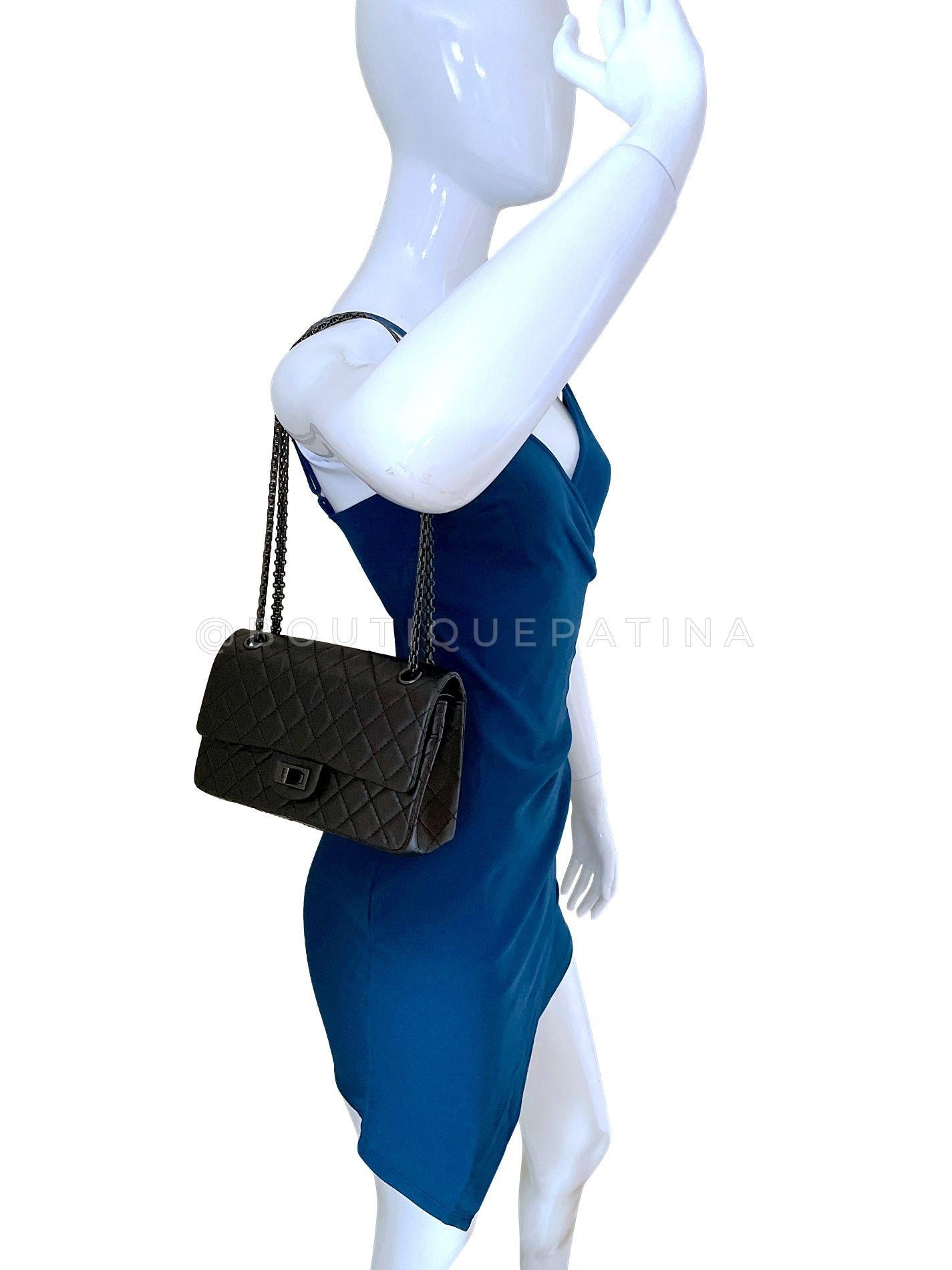 Chanel So Black Medium 2.55 225 Reissue Flap Bag 68355 4
