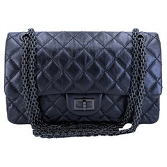 Chanel So Black Medium 2.55 225 Reissue Flap Bag 68355