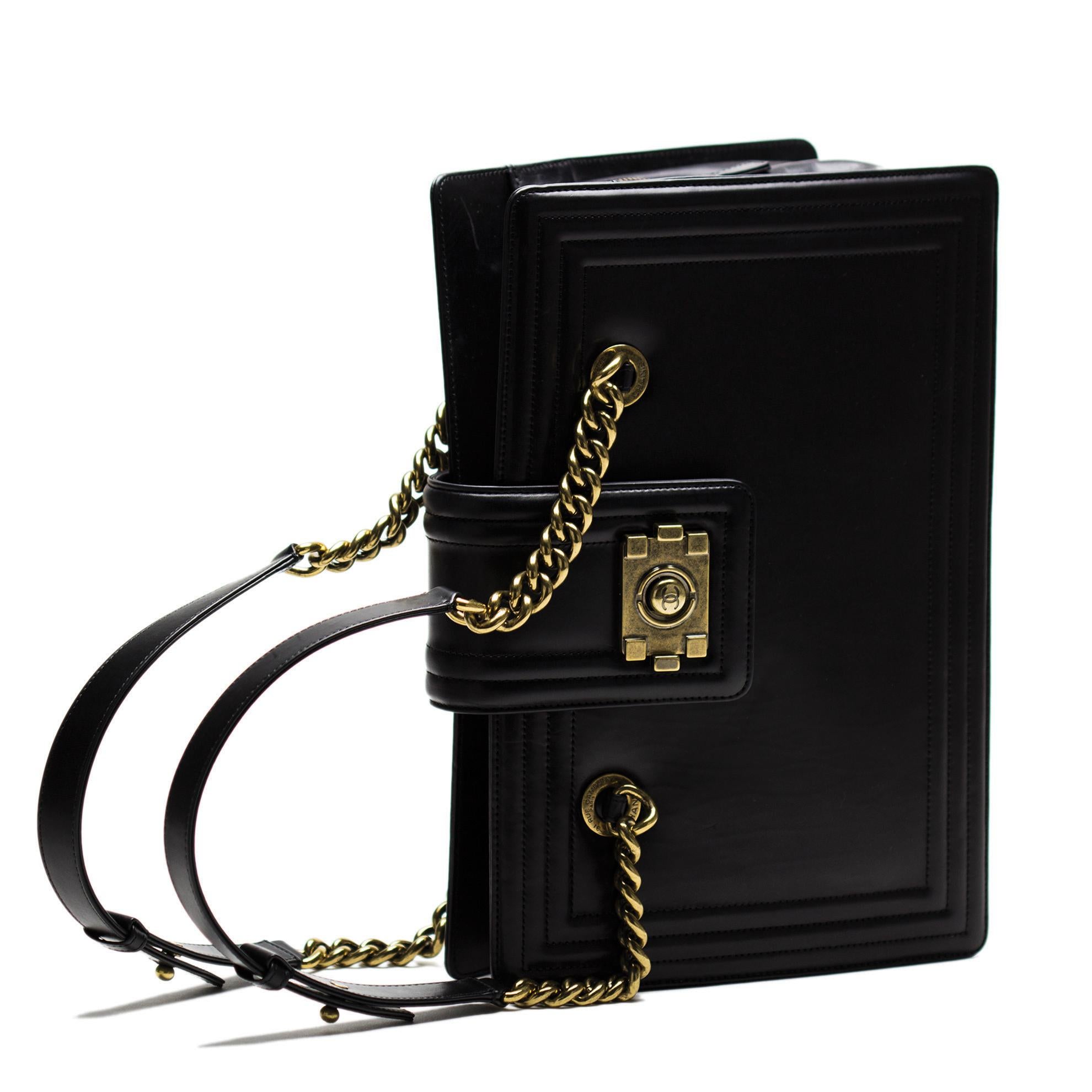 Chanel So Black Medium Boy Classic Grand Shopping Tote For Sale 3