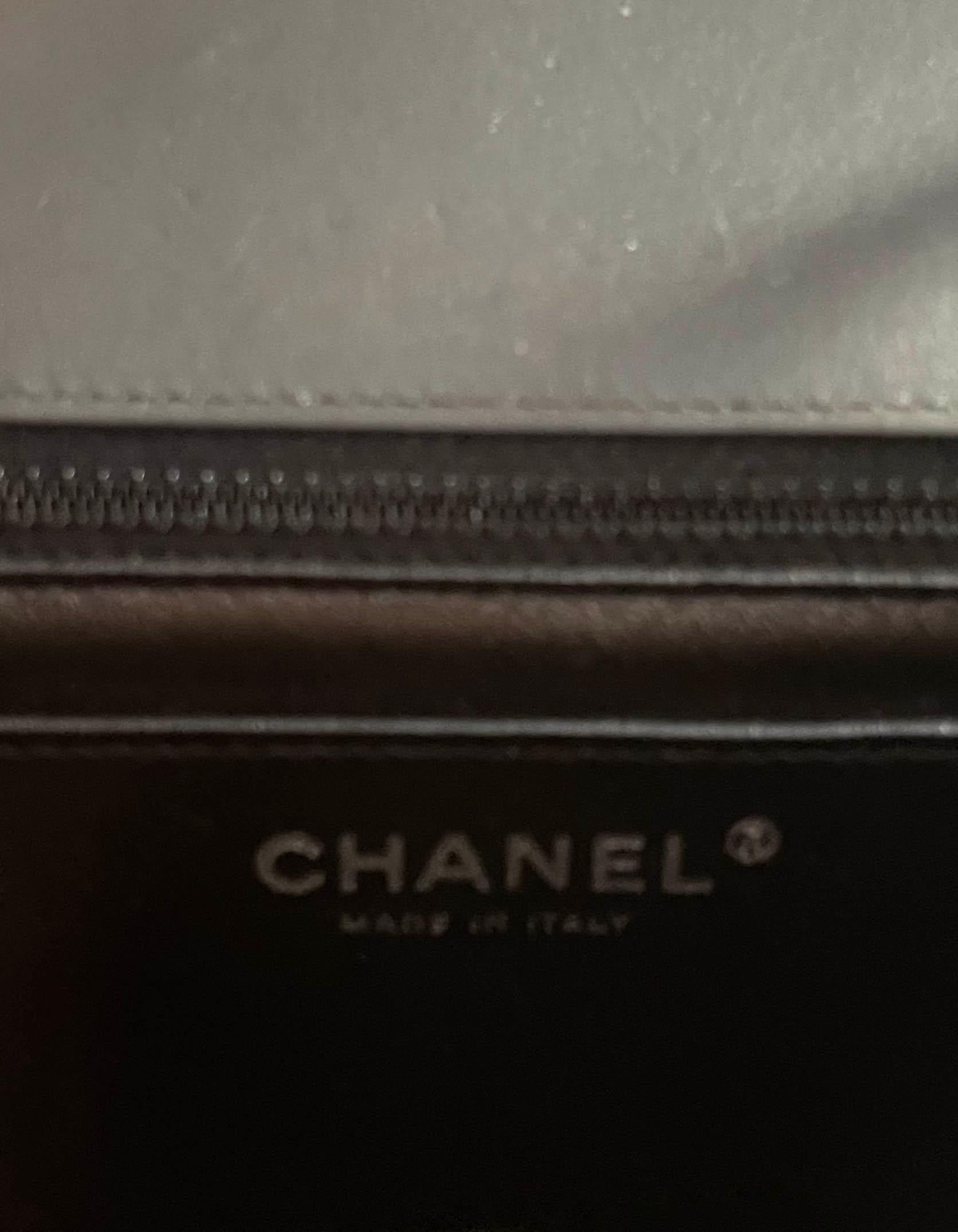 Chanel SO Black Metallic Patent Leather Chevron Quilted Mini Square Classic Flap 3