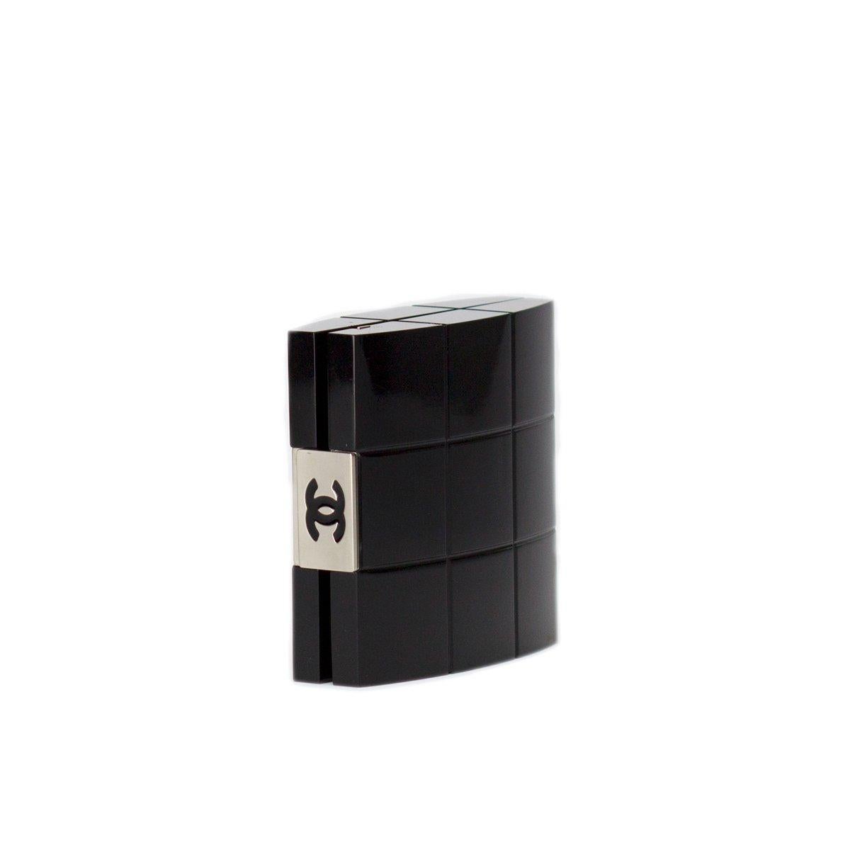 Chanel So Black Micro Mini Gala Gesteppte Emaille Minaudière-Tasche im Angebot 7
