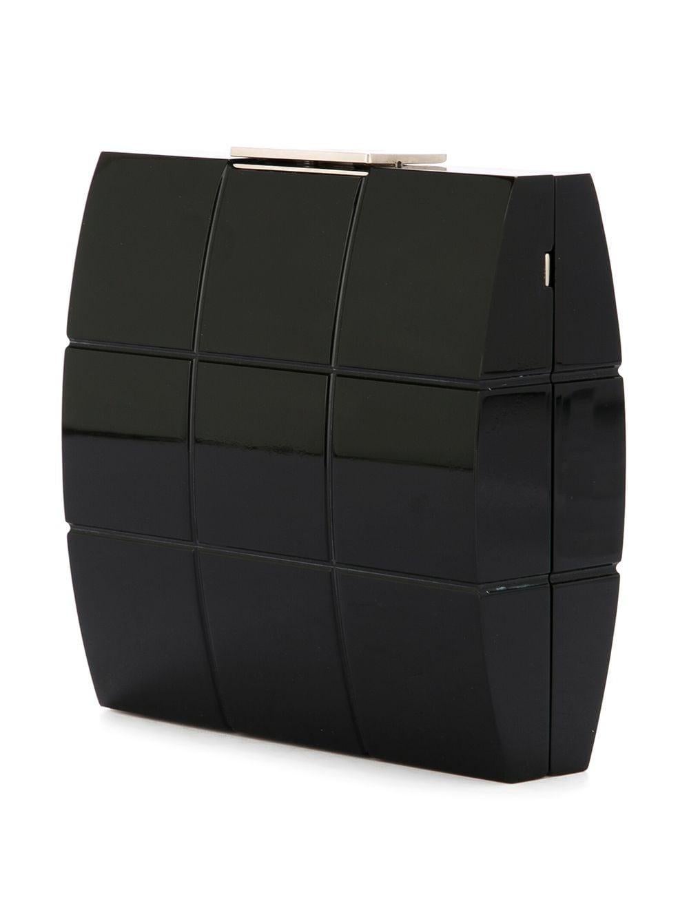 Chanel So Black Micro Mini Gala Quilted Enamel Minaudière Clutch en vente 9