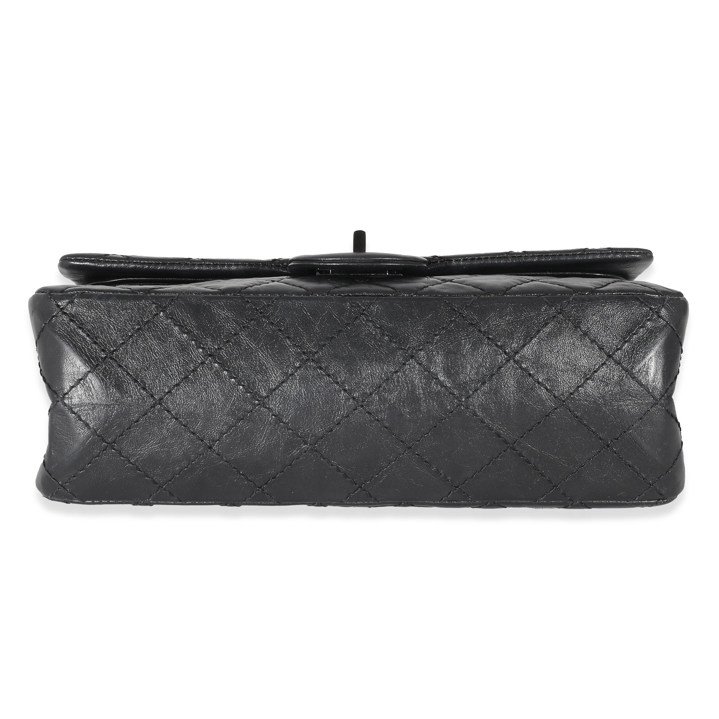 Chanel So Black Quilted Calfskin 2.55 Reissue 225 Double Flap Bag 3