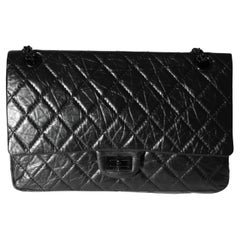 Chanel So Black Quilted Calfskin Reissue 2.55 226 Double Flap Bag