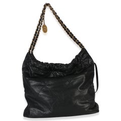 Chanel So Black Quilted Caviar Chanel 22 Hobo Handbag