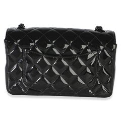 Chanel So Black Quilted Patent Mini Rectangular Flap Bag