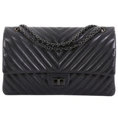 Chanel So Black Reissue 2.55 Flap Bag Chevron Aged Calfskin 226