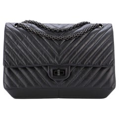 Chanel So Black Reissue 2.55 Flap Bag Chevron Aged Calfskin 226