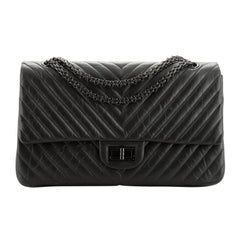 Chanel  So Black Reissue 2.55 Flap Bag Chevron Aged Calfskin 227