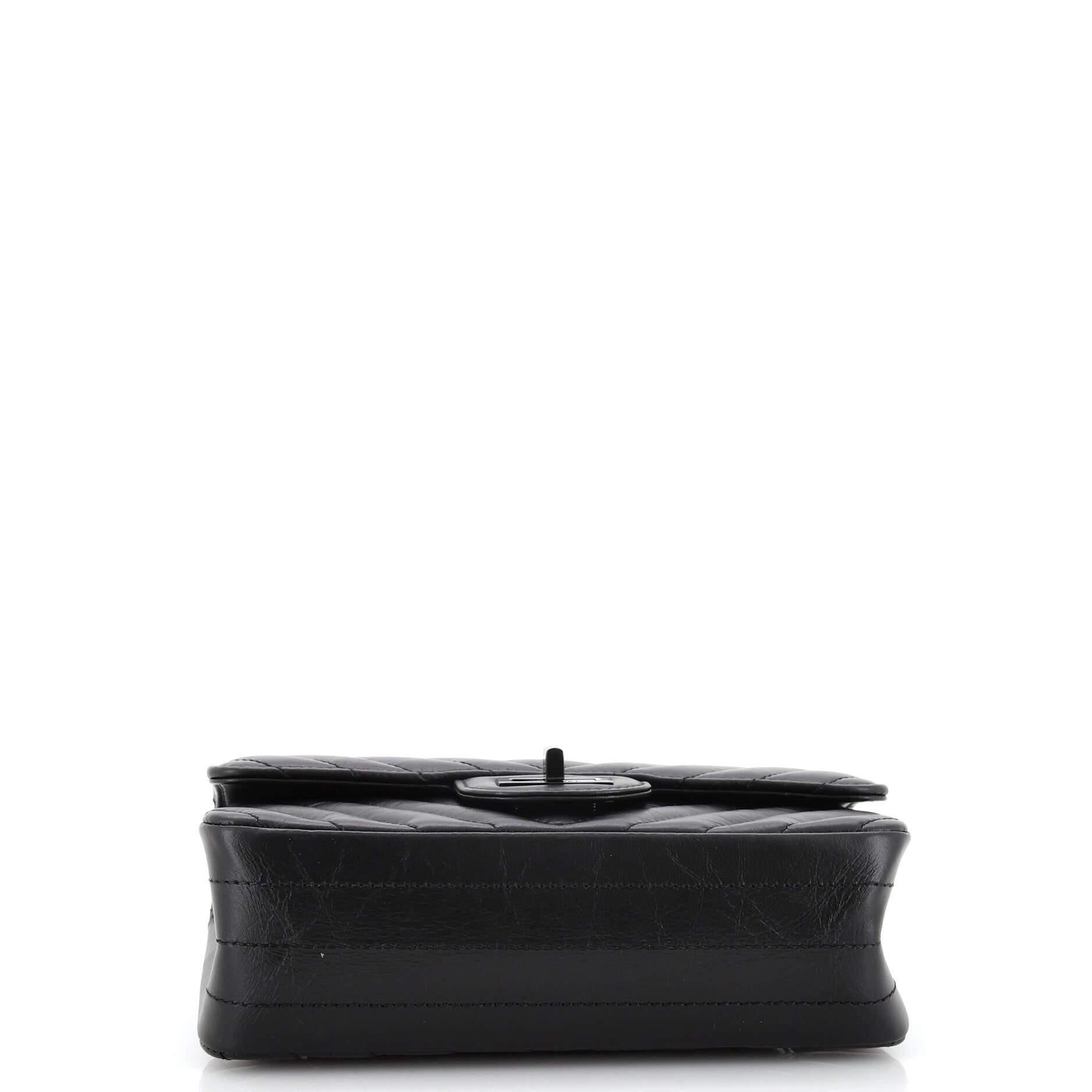 Chanel So Black Reissue 2.55 Flap Bag Chevron Aged Calfskin Mini 1