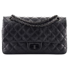 Chanel Glazed Calfskin Quilted 2.55 Reissue 227 Flap So Black