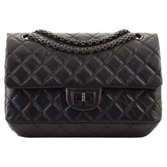Chanel So Black Reissue 2.55 Flap Bag Quilted Aged Calfskin 225