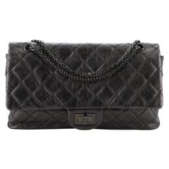 Chanel So Black Reissue 2.55 Flap Bag Quilted Aged Calfskin 226