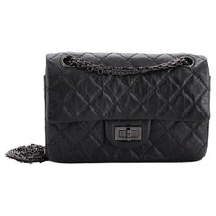 Chanel So Black Reissue 2.55 Flap Bag Quilted Aged Calfskin Mini
