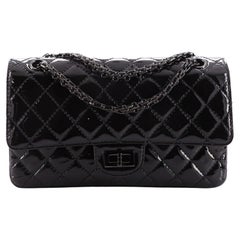 Chanel So Black Reissue 2.55 Flap Bag Quilted Glazed Calfskin 225