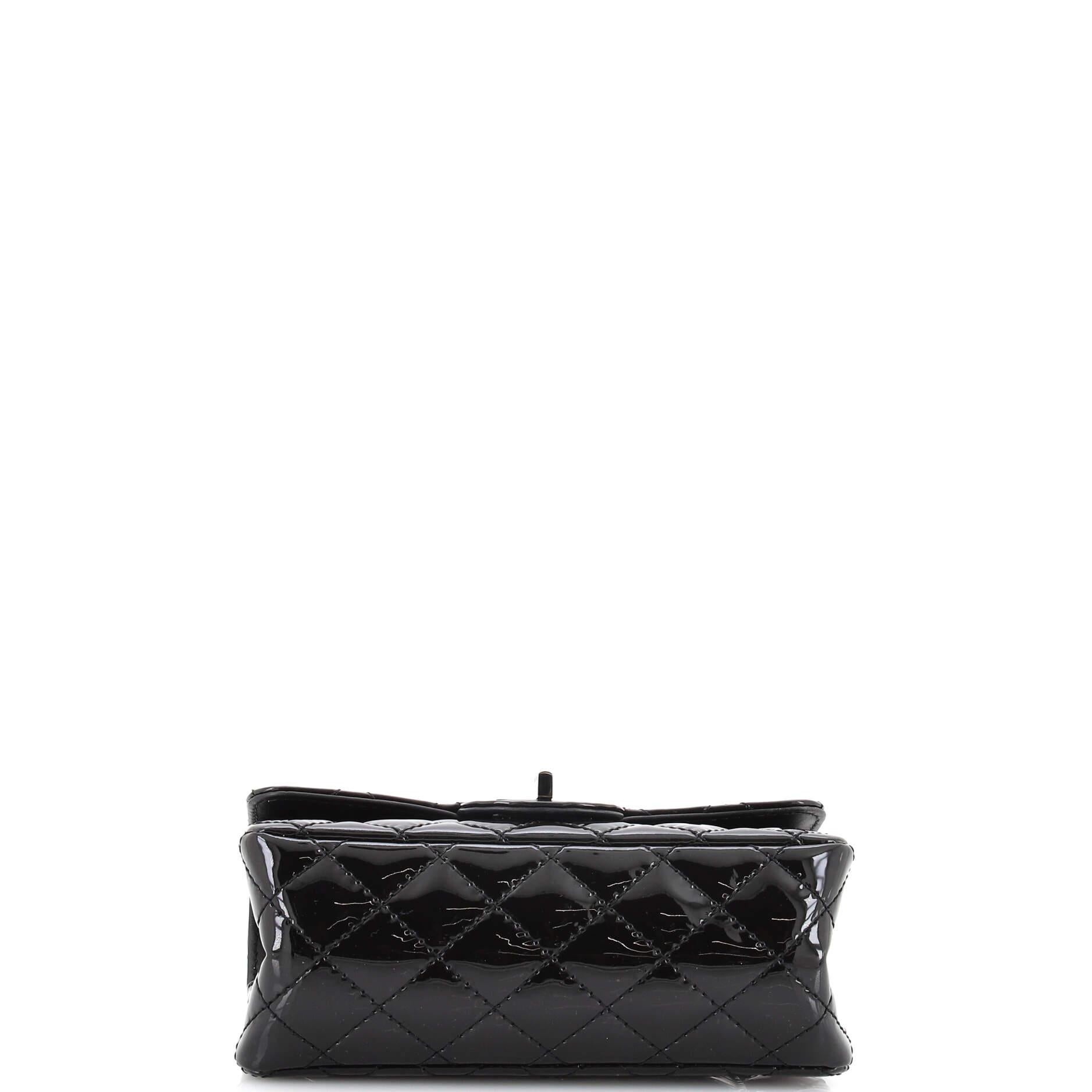 Chanel So Black Reissue 2.55 Flap Bag Quilted Patent Mini For Sale at ...