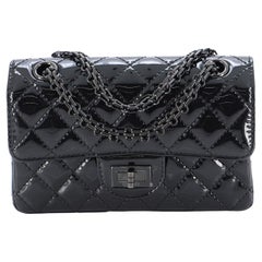 Chanel So Black Reissue 2.55 Flap Bag Quilted Patent Mini