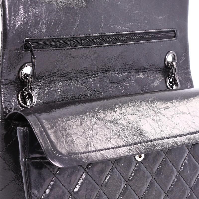 Chanel So Black Reissue 2.55 Handtasche Gestepptes glasiertes Kalbsleder 226 4