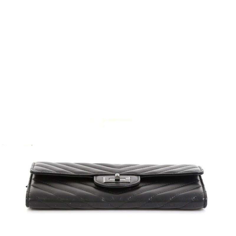 Chanel So Black Reissue Flap Wallet Chevron Leather Long 1