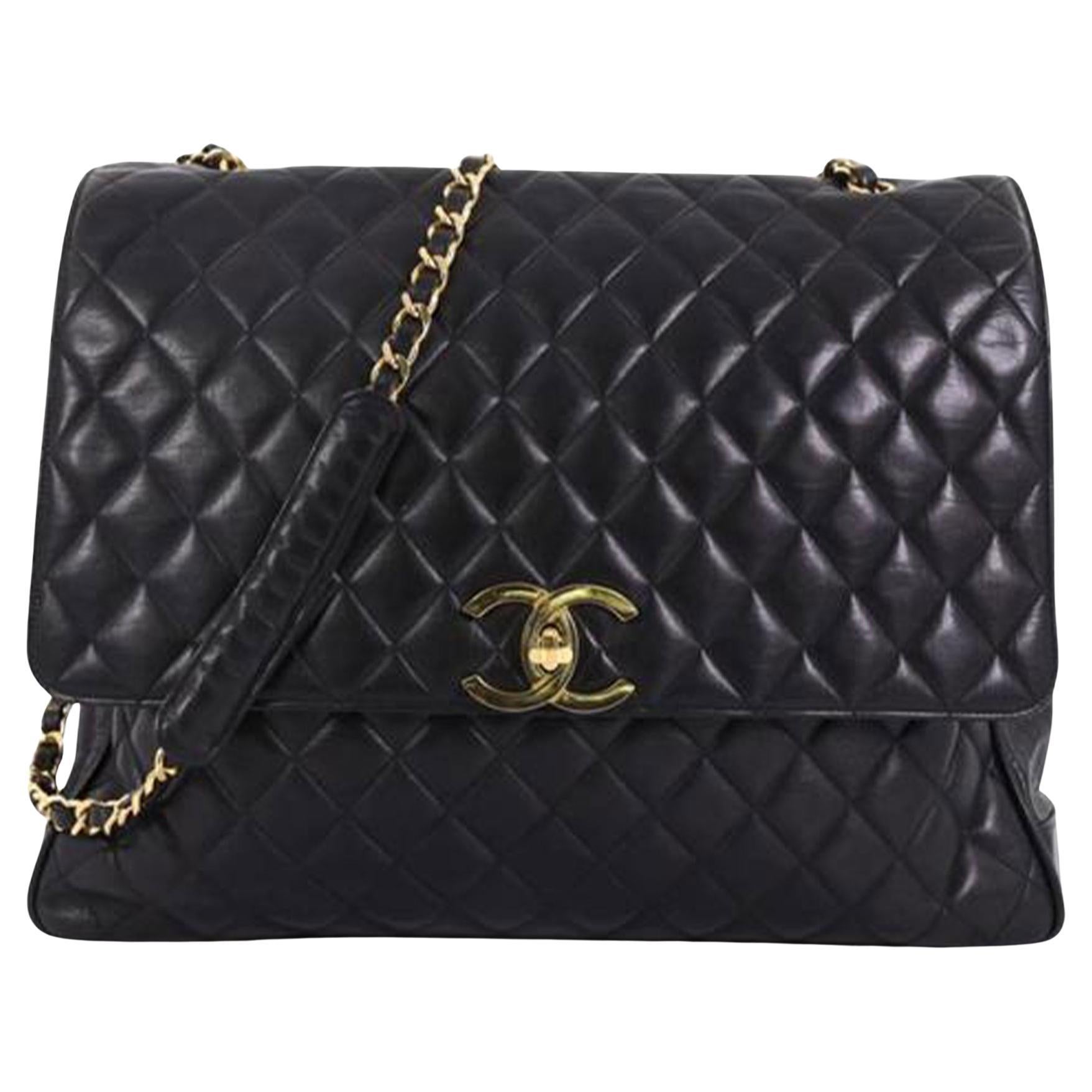 Chanel So Black Vintage Caviar Large Business Reisetasche