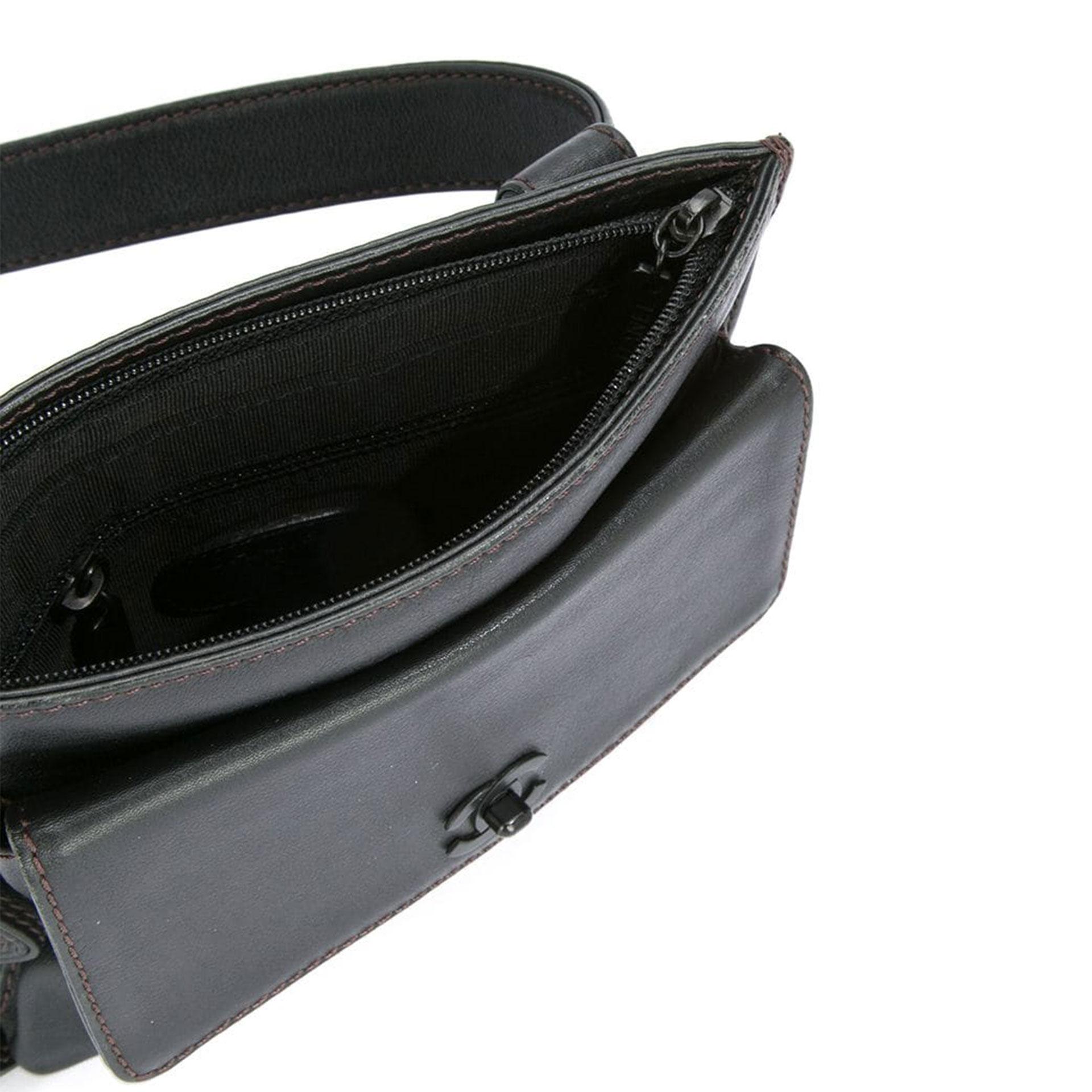 Women's Chanel So Black Vintage Rare Waist Bum Belt Bag Fanny Pack Bag For Sale