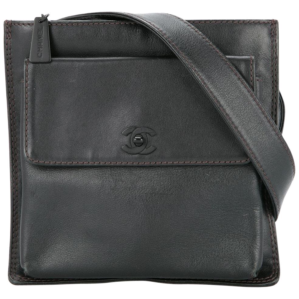 Noir Chanel So Black Vintage Rare Waist Bum Belt Bag Fanny Pack Bag en vente