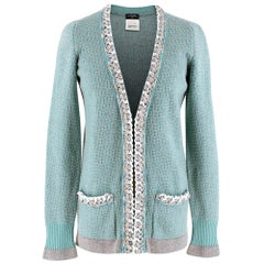 Chanel Soft Cashmere Knit Chain Trim Cardigan - Size US 0-2