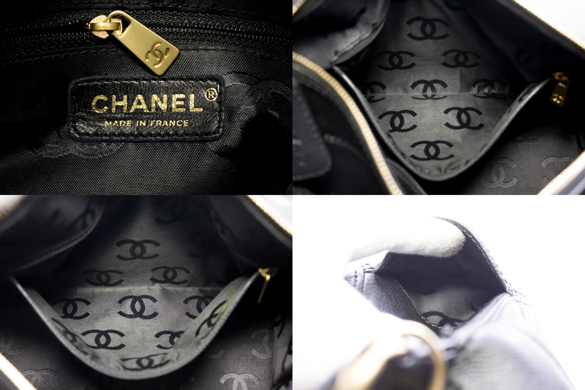 CHANEL Soft Caviar Chain Shoulder Bag Leather Black Zipper 4