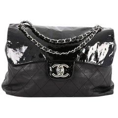 Chanel Soft Chain Flap Bag Maxi aus Lackleder und gestepptem Lammleder