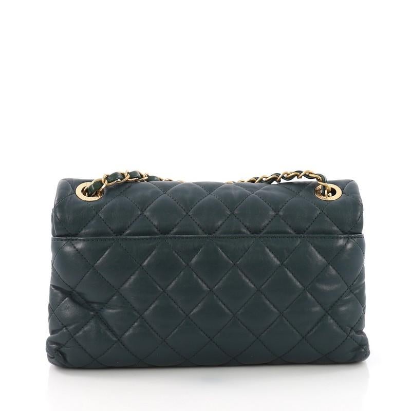 Chanel Soft Elegance Flap Bag Quilted Distressed Calfskin Medium In Fair Condition In NY, NY