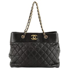 Chanel Soft Elegance Tote Quilted Distressed Calfskin Large