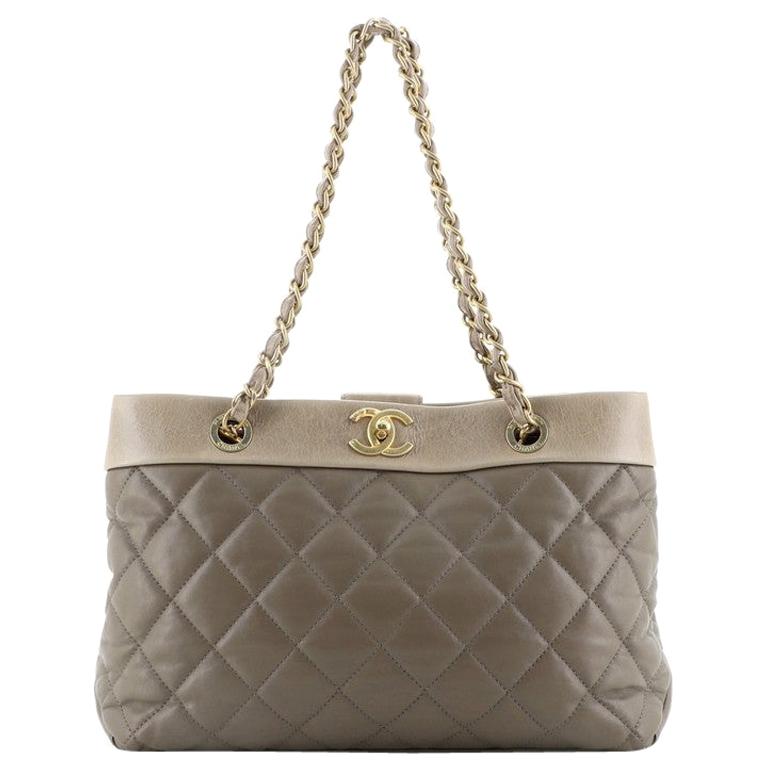 Chanel Soft Elegance Tote Quilted Distressed Calfskin Medium at 1stDibs